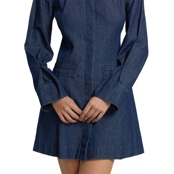 Derek Lam 10 Crosby Danielle Shirt Denim Mini Dress Jaye TR525440D160 US 2 XS - Picture 4 of 8
